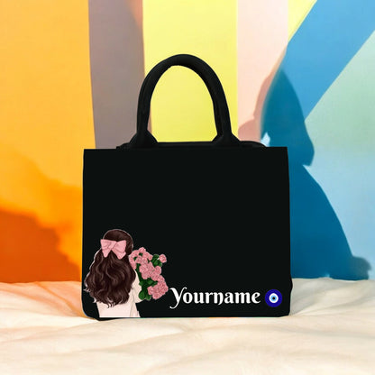 Customized Pink doll mini tote bag