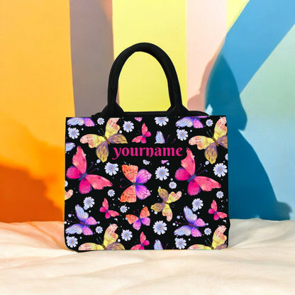 Customized Colourful Flower mini tote bag