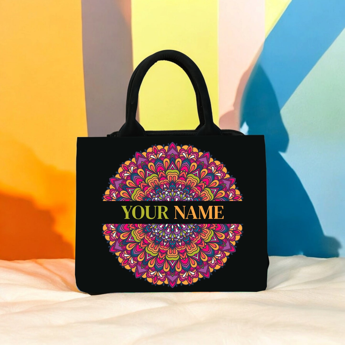 Customized Canvas Mandala Art Flower Mini Tote Bag