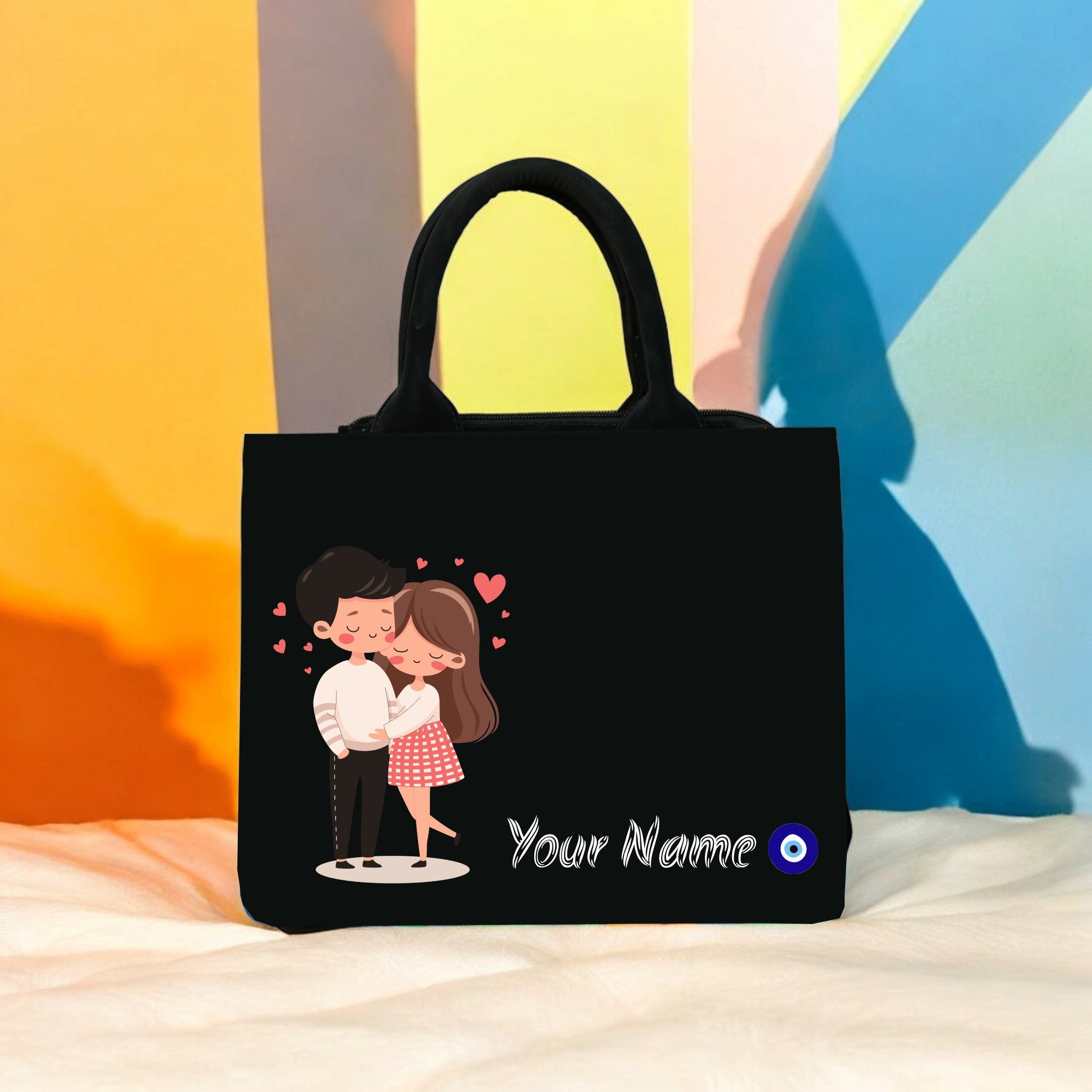 Customized Couple Beautiful mini tote bag