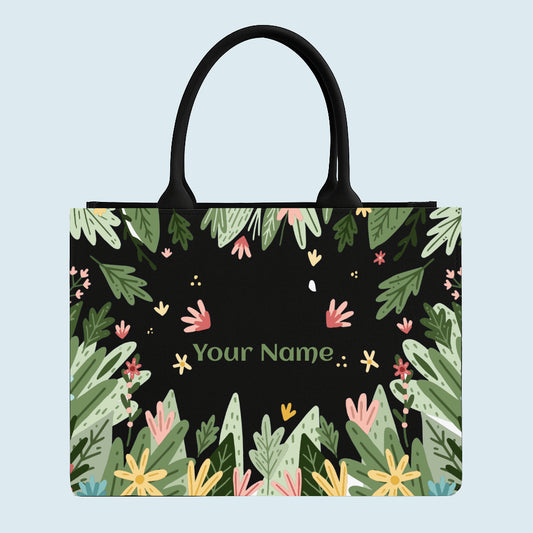personalised botanical tote bag with name nixastyle