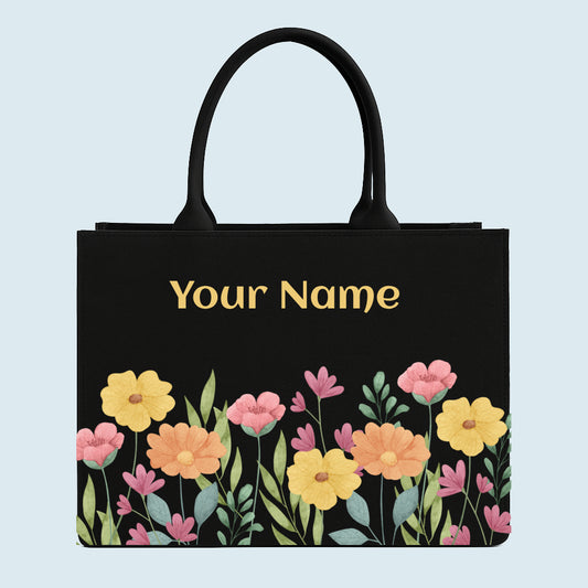 personalised handbag with floral design
