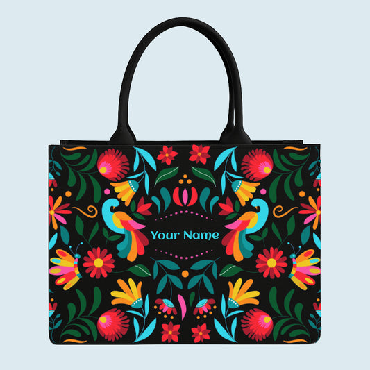 personalised folk art bird tote bag with name custom canvas tote bag for women colorful designer tote bag india