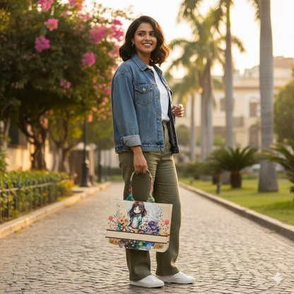 personalised floral illustration tote bag