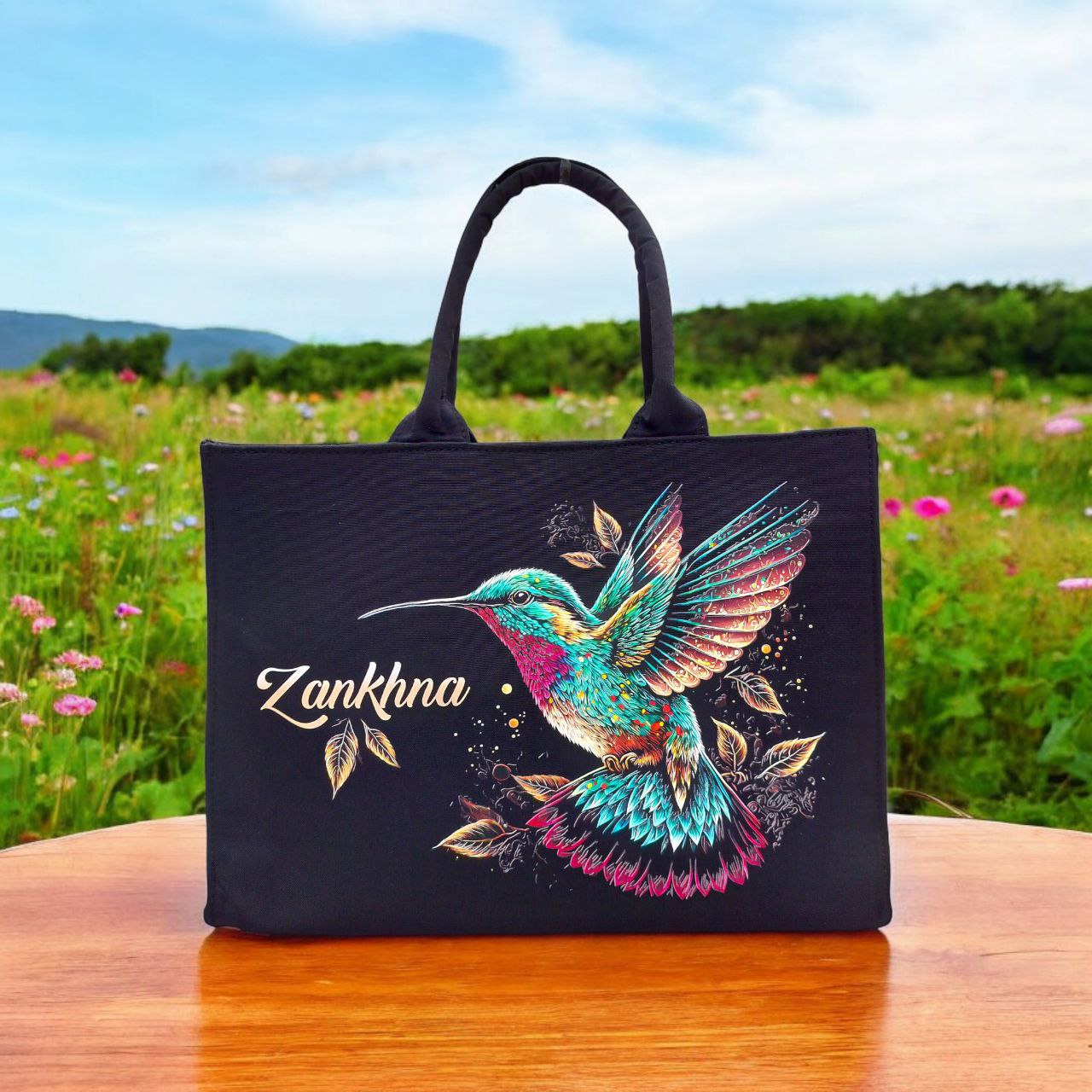 Customised Canvas Flying Bird Tote bag