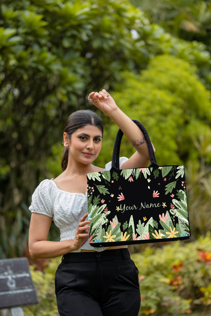 Customised  Canvas Beautiful Leaf Tote bag