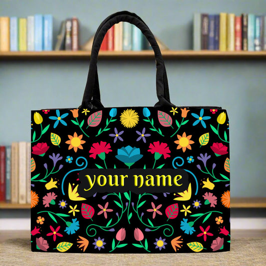 Customised  Floral Elegance Flower Tote bag