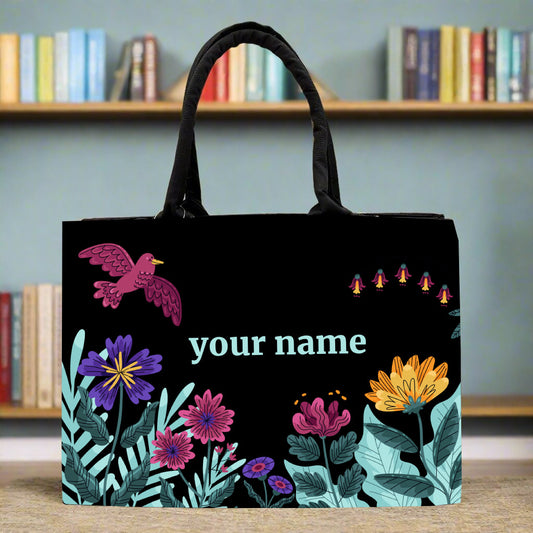 Customised Canvas Black Tote bag