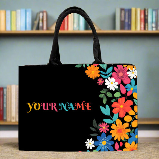 Customized Tote bag With Flower Town Print