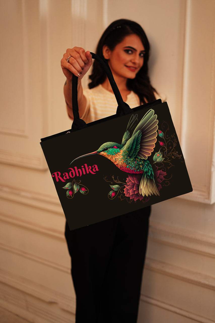 Customised Canvas Flying Bird Tote bag