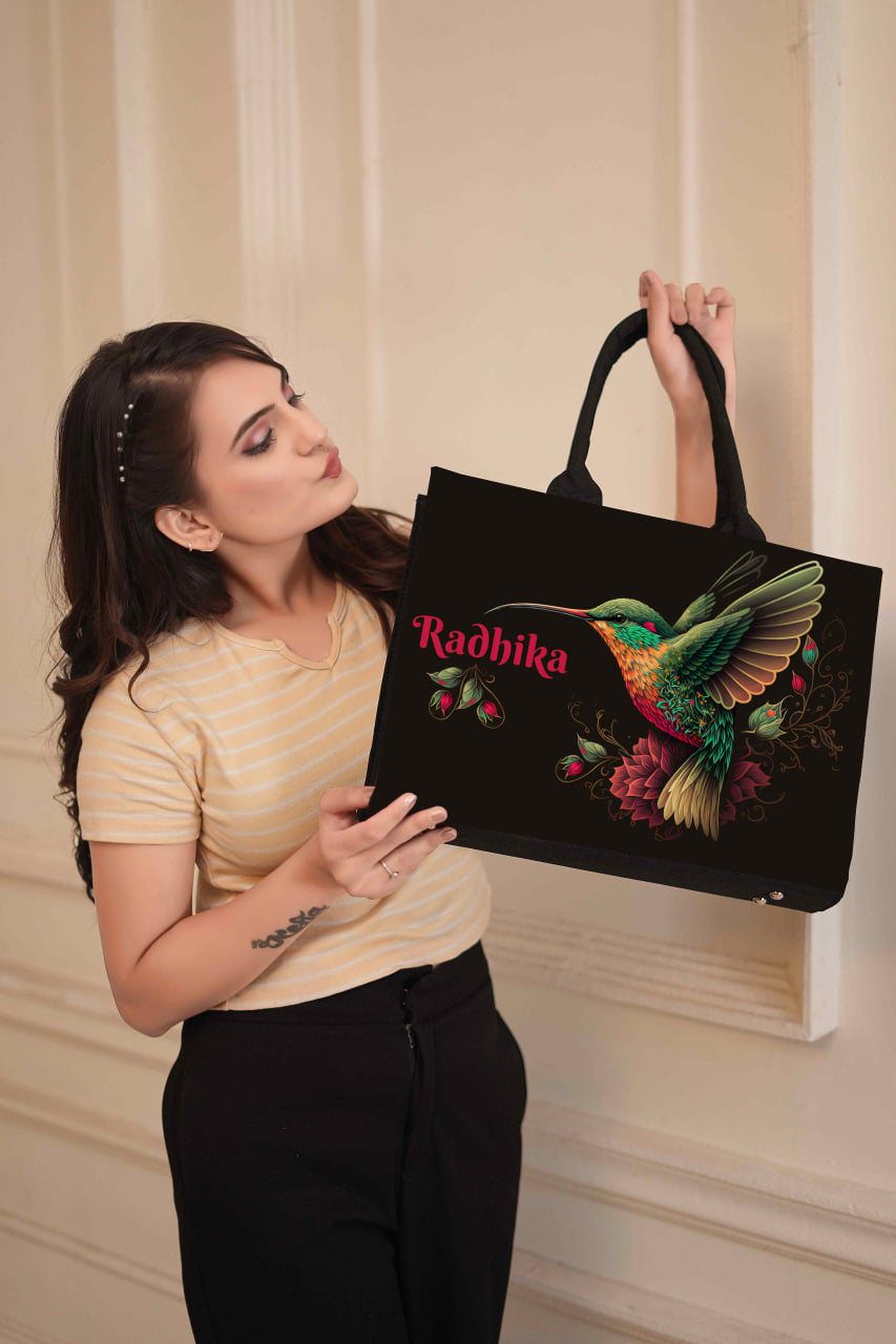 Customised Canvas Flying Bird Tote bag