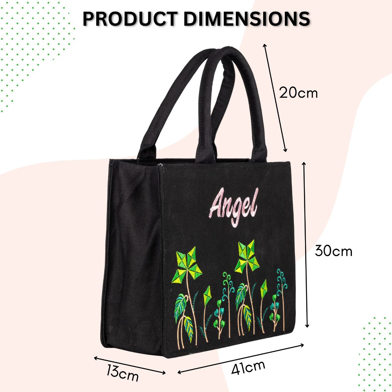 "Nixa Bloom Embroidered Colorful tote Bag
