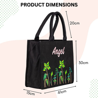"Nixa Bloom Embroidered Colorful tote Bag