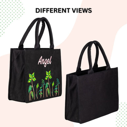 "Nixa Bloom Embroidered Colorful tote Bag