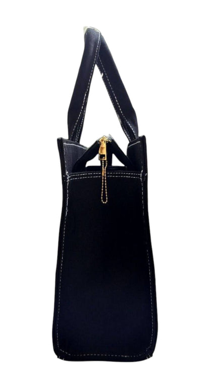 Customized Floral Denim Box Tote Bag – Personalized Name Handbag for Women