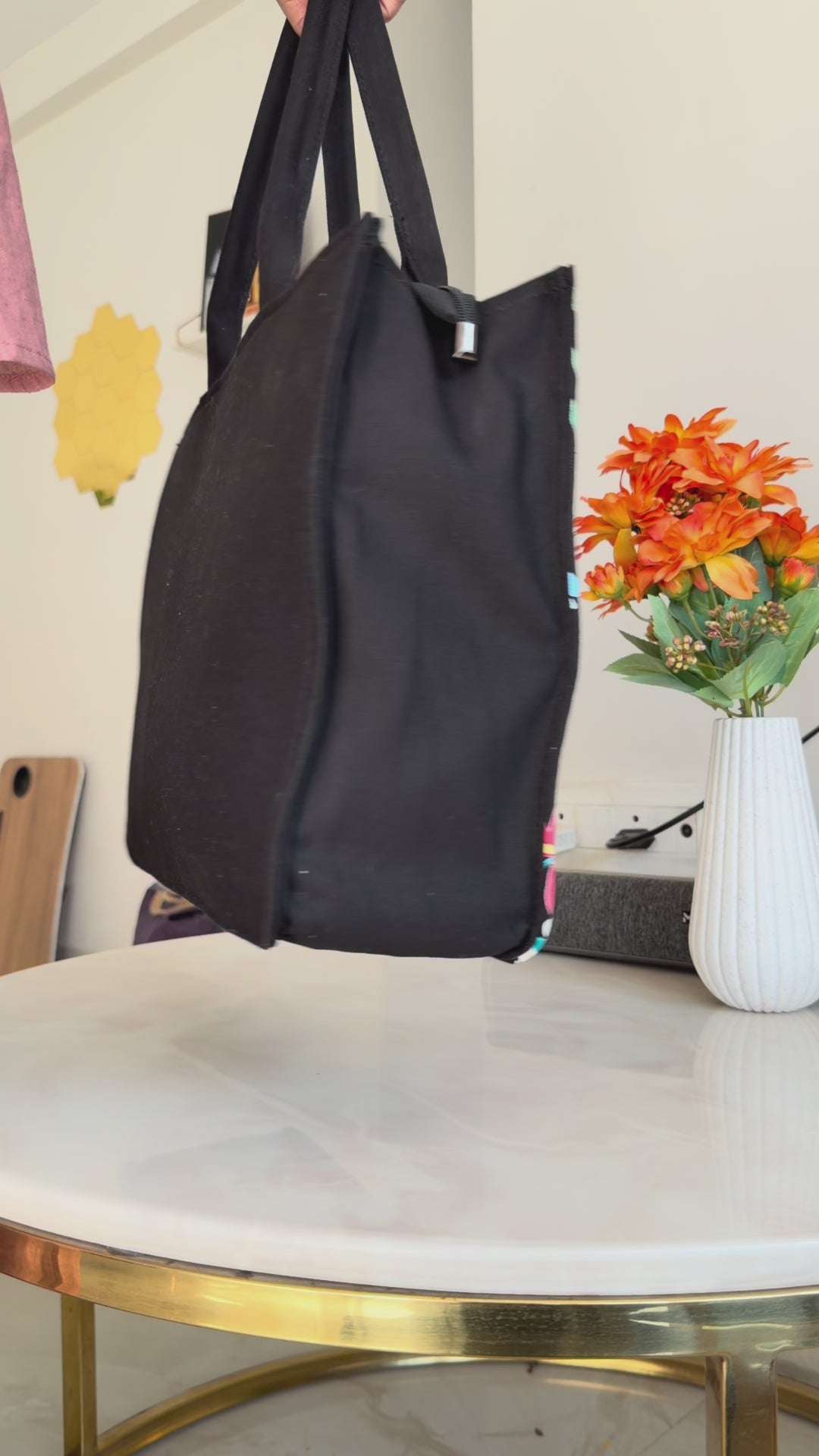 Customised Colorful Floral Tote Bag with Name | Personalized Canvas Tote Bag for Women | Custom Flower Handbag – Nixa Style