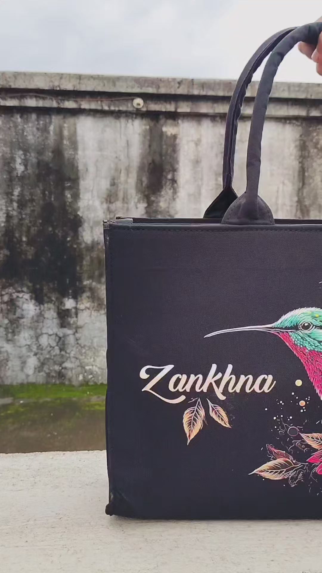 Aesthetic personalized tote bag with clean and modern typography