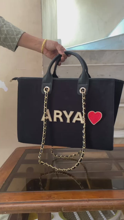 Customised Canvas Sling Bag with initials