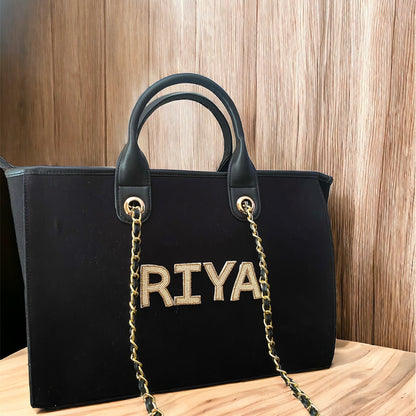 Customised Canvas Sling Bag with initials