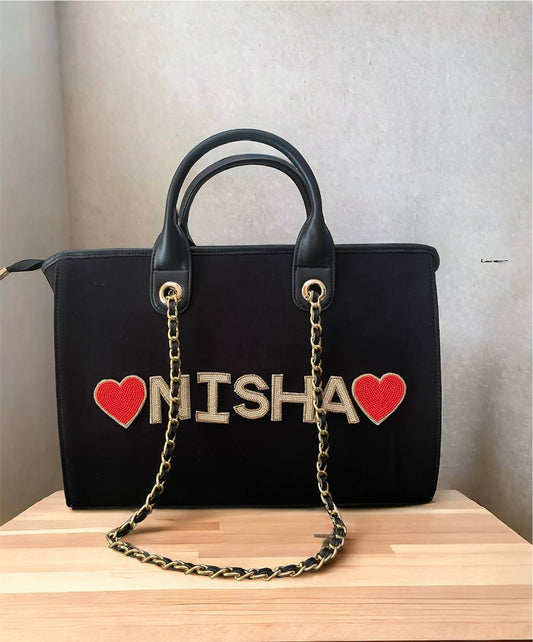 Customised Canvas Sling Bag with initials