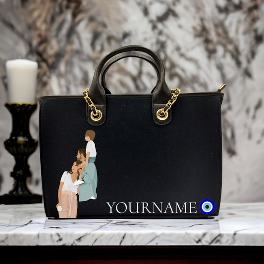 Customised Canvas Tote Bag with photo and Name