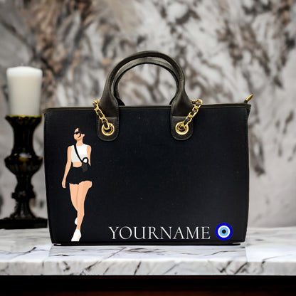 Customised Canvas Tote Bag with photo and Name