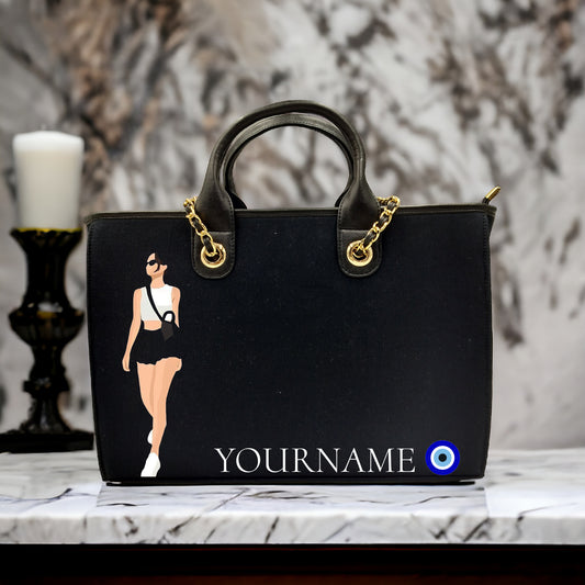 Customised Canvas Tote Bag with photo and Name