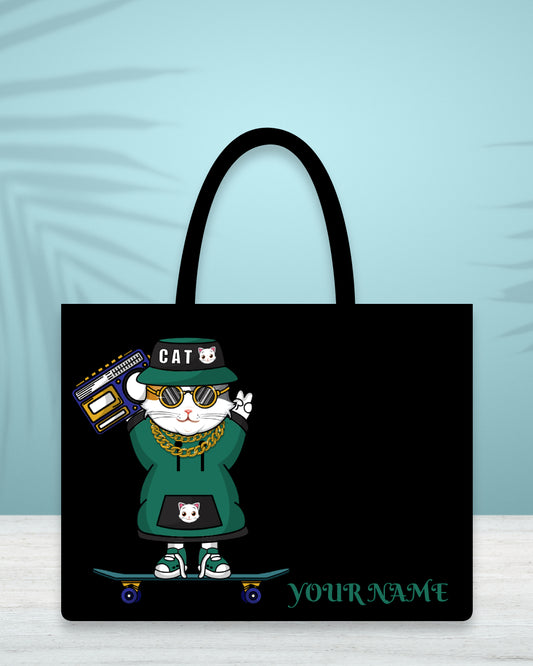 Customised Canvas Rocking Cat Tote bag