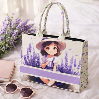 Nixa style lavender garden customised tote bag