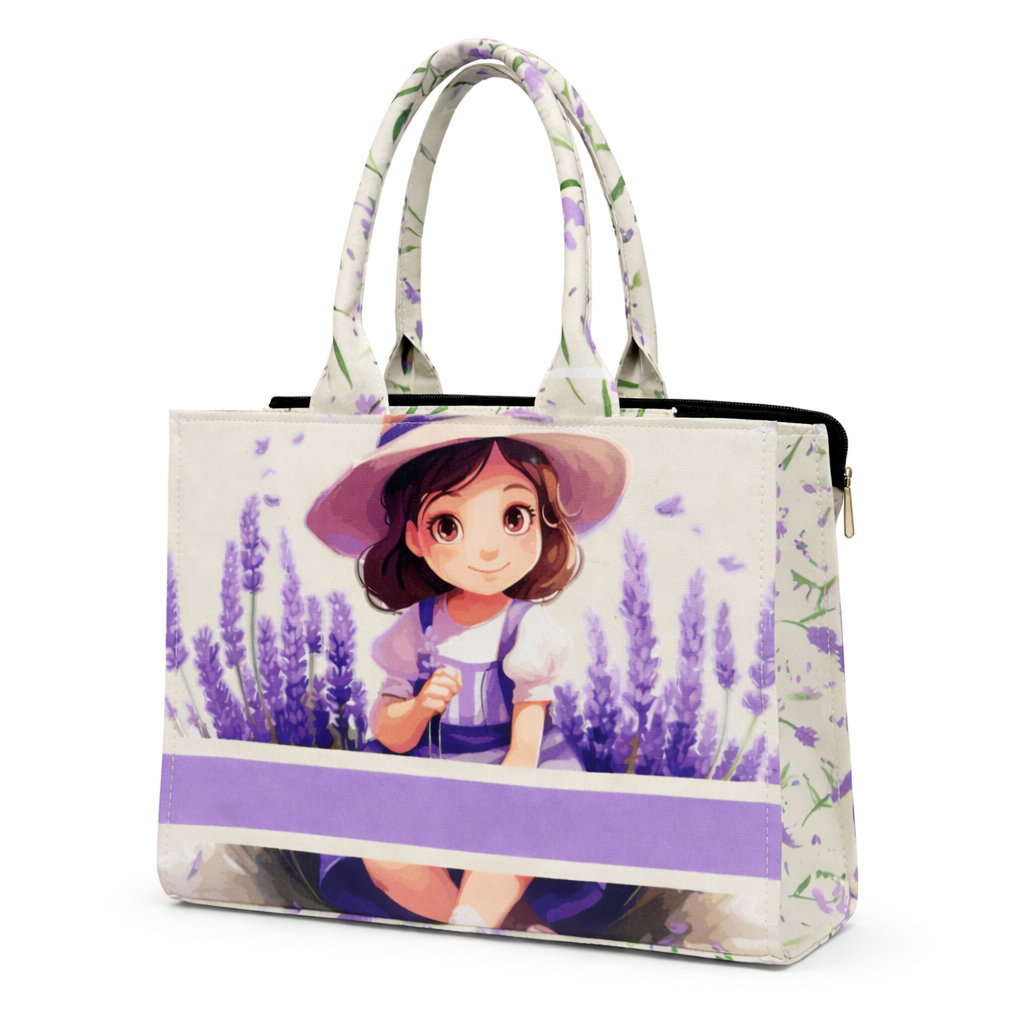 Nixa style lavender garden customised tote bag