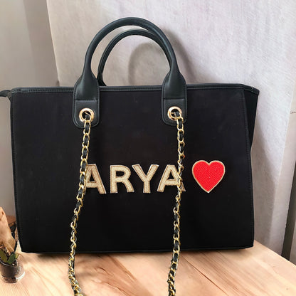 Customised Canvas Sling Bag with initials